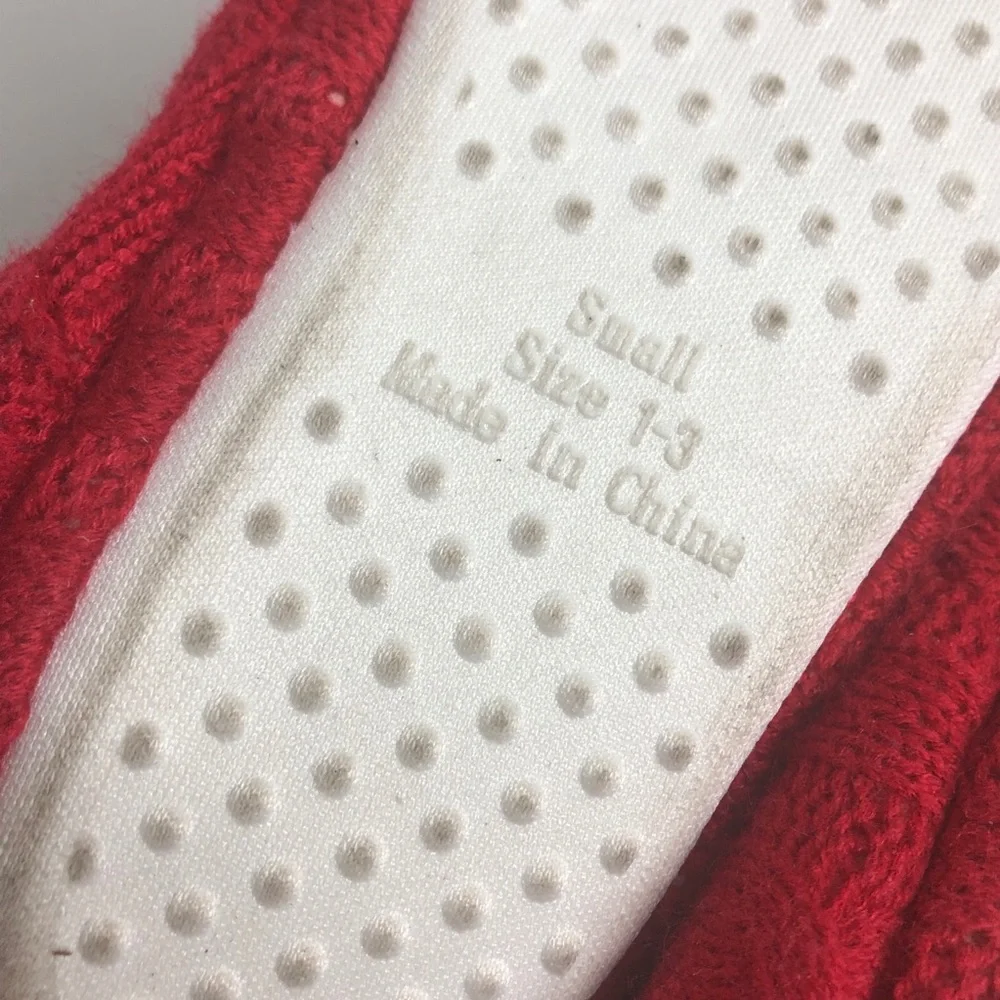 American girl red sweater knit Santa fur slippers