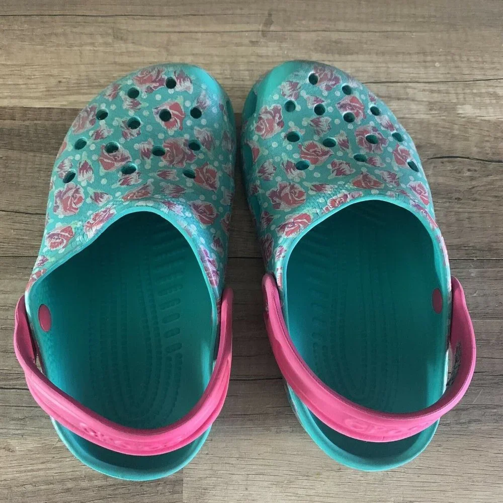 CROCS green rubber
