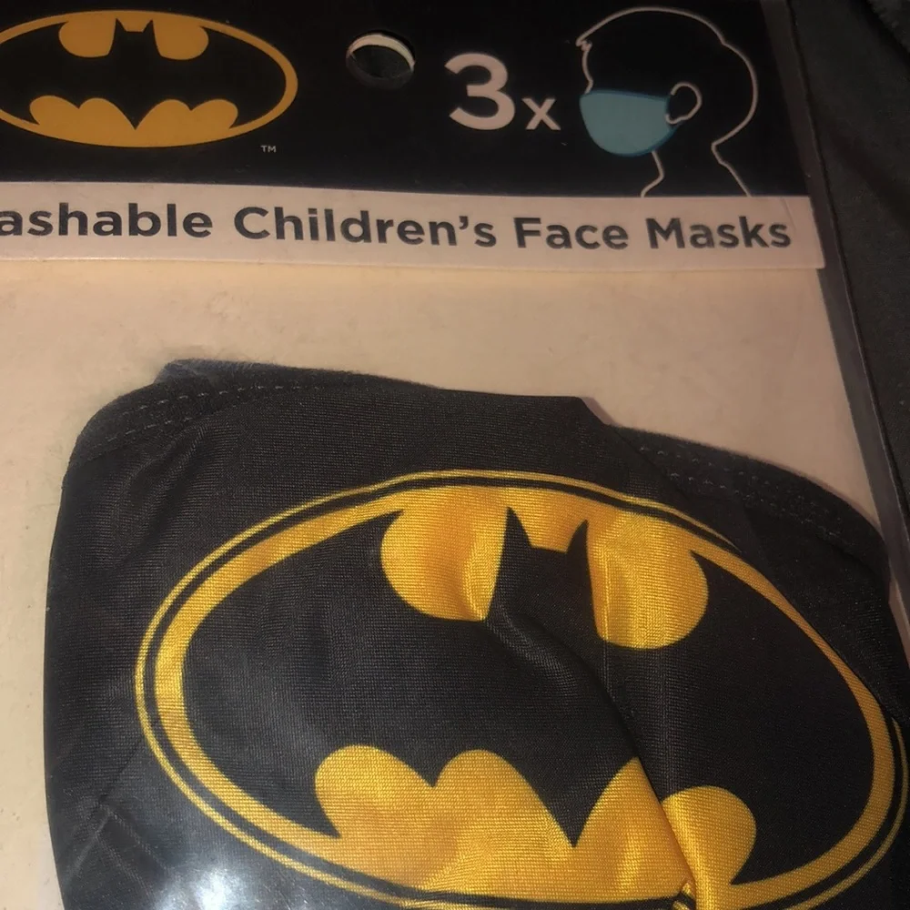 New Kids Cloth Face Masks 3-Pack Batman superhero washable