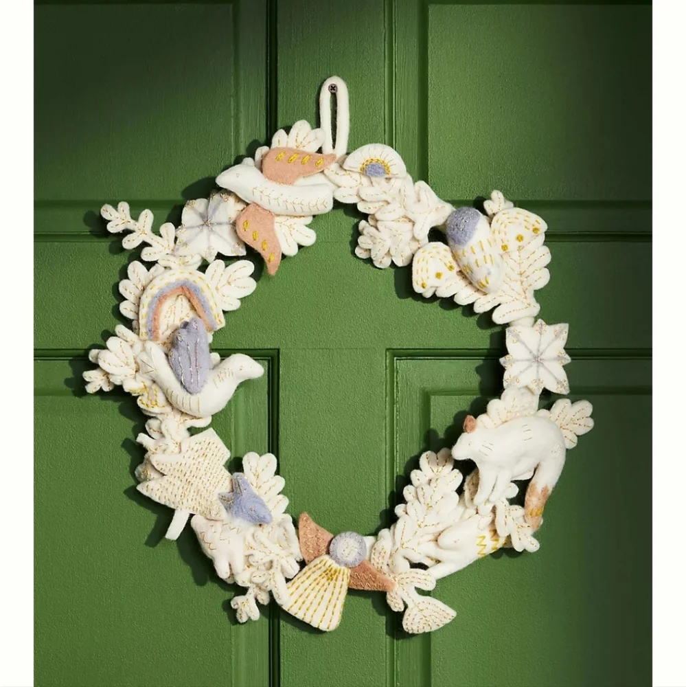 Anthropologie Nadia Wool Wreath