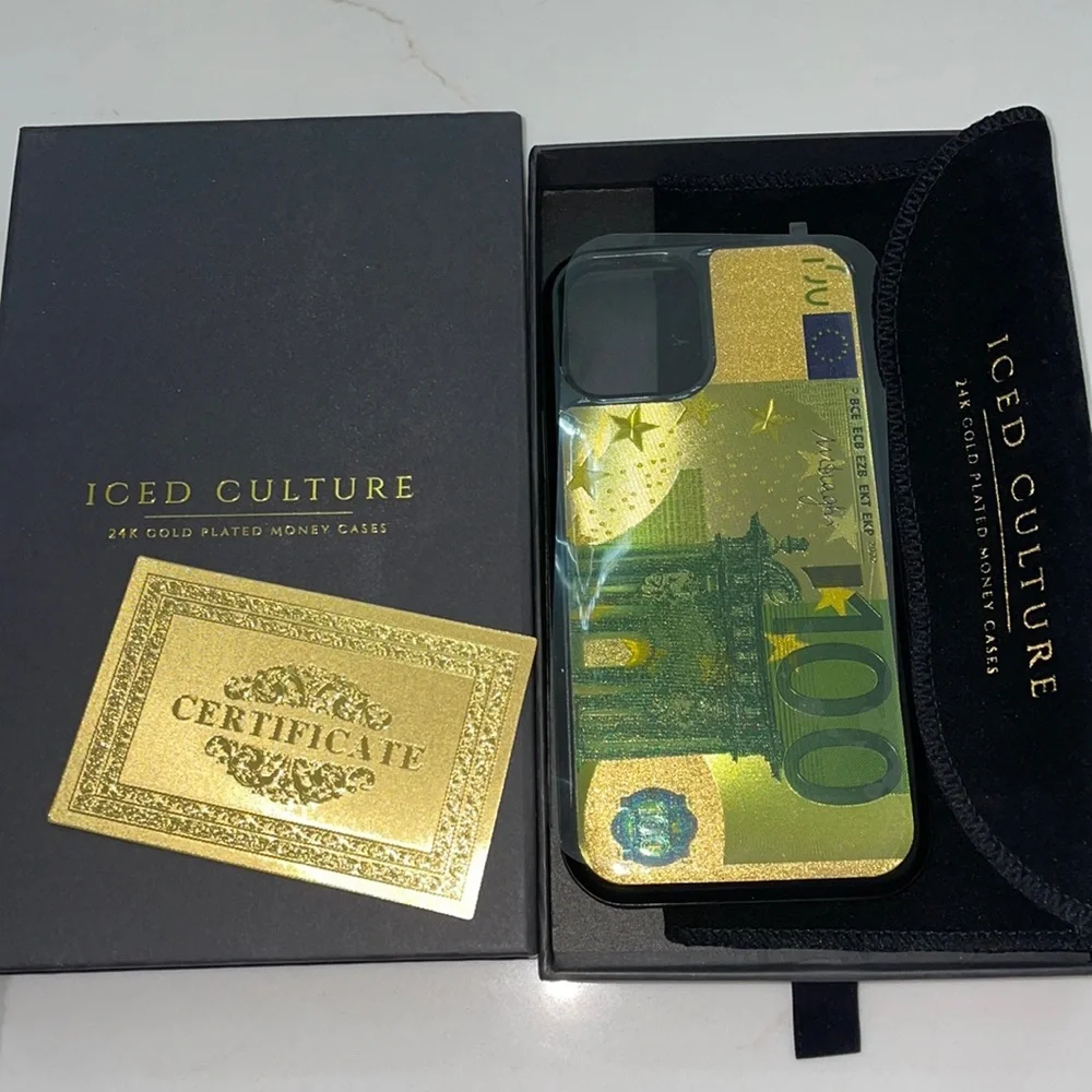 NWTS 24k Gold Plated IPhone 12 Case with box & authentication card