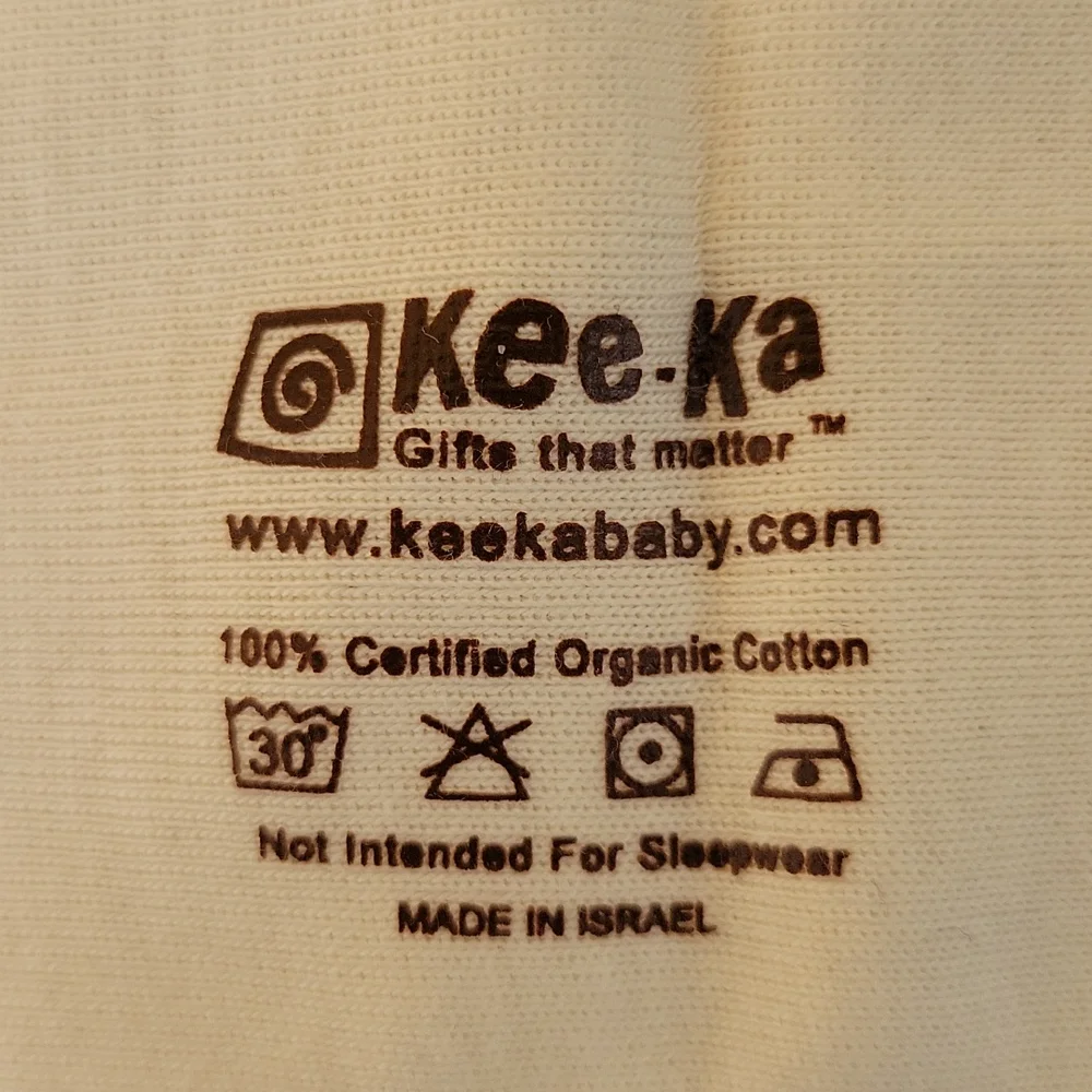 Kee - Ka Love bug organic cotton bib and burp cloth set.
