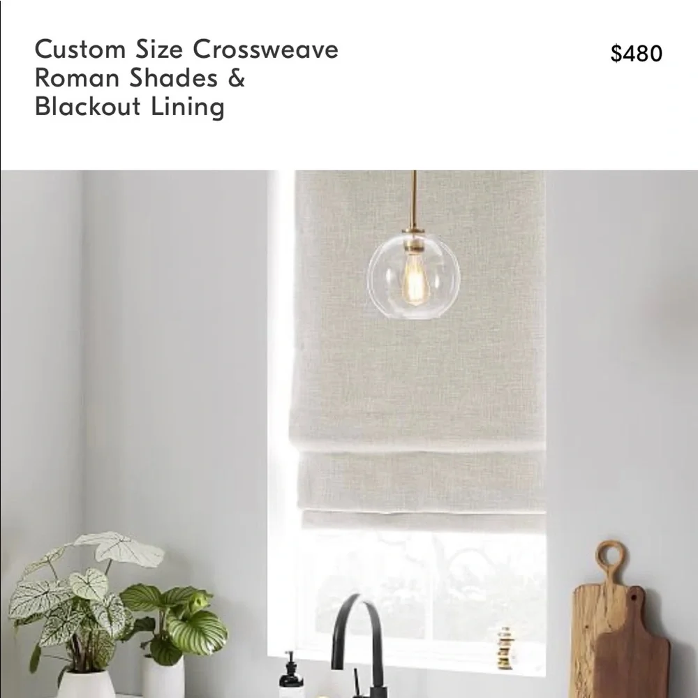 West Elm NEW Crossweave Cordless Blackout Shade