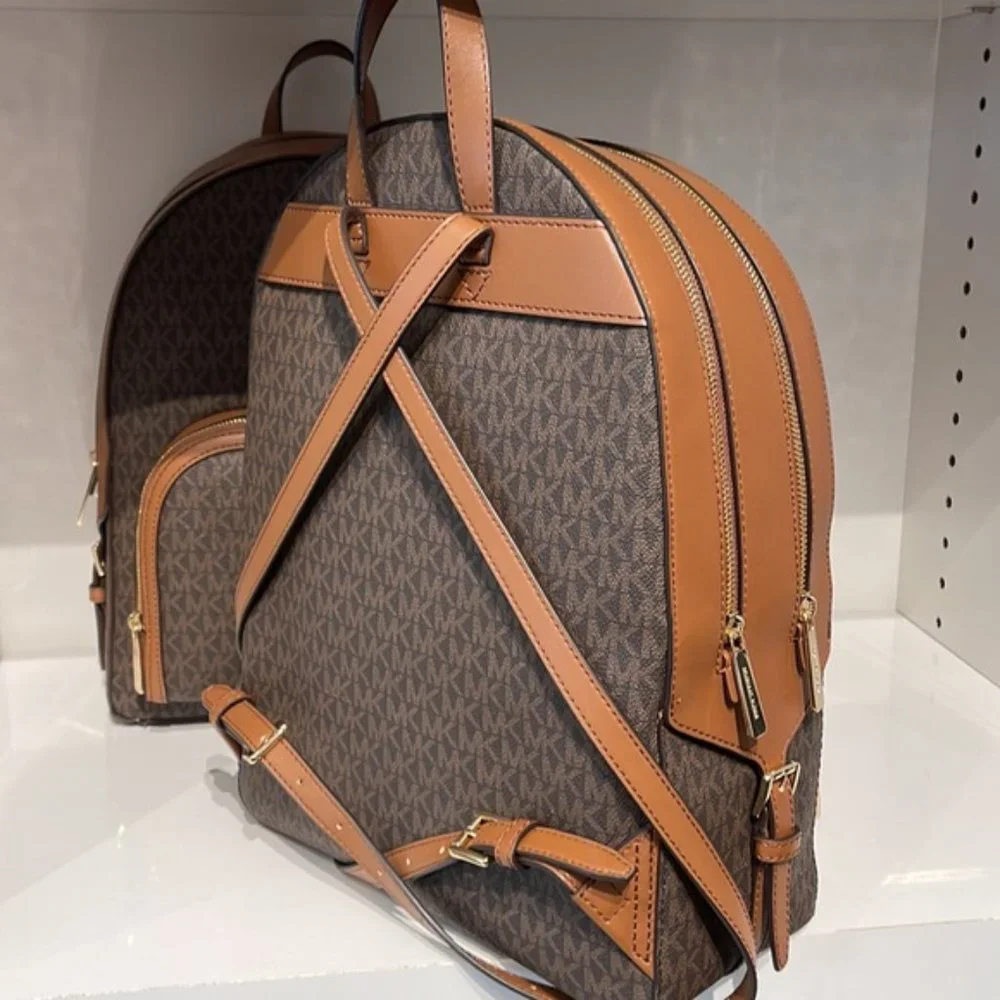 Michael Kors Jaycee Large Zip Pocket Backpack Brown