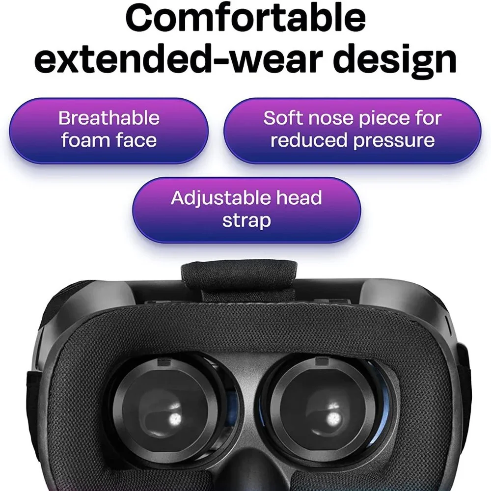 VR Headset Compatible with iPhone & Android Phone Universal Virtual Reality Gogg