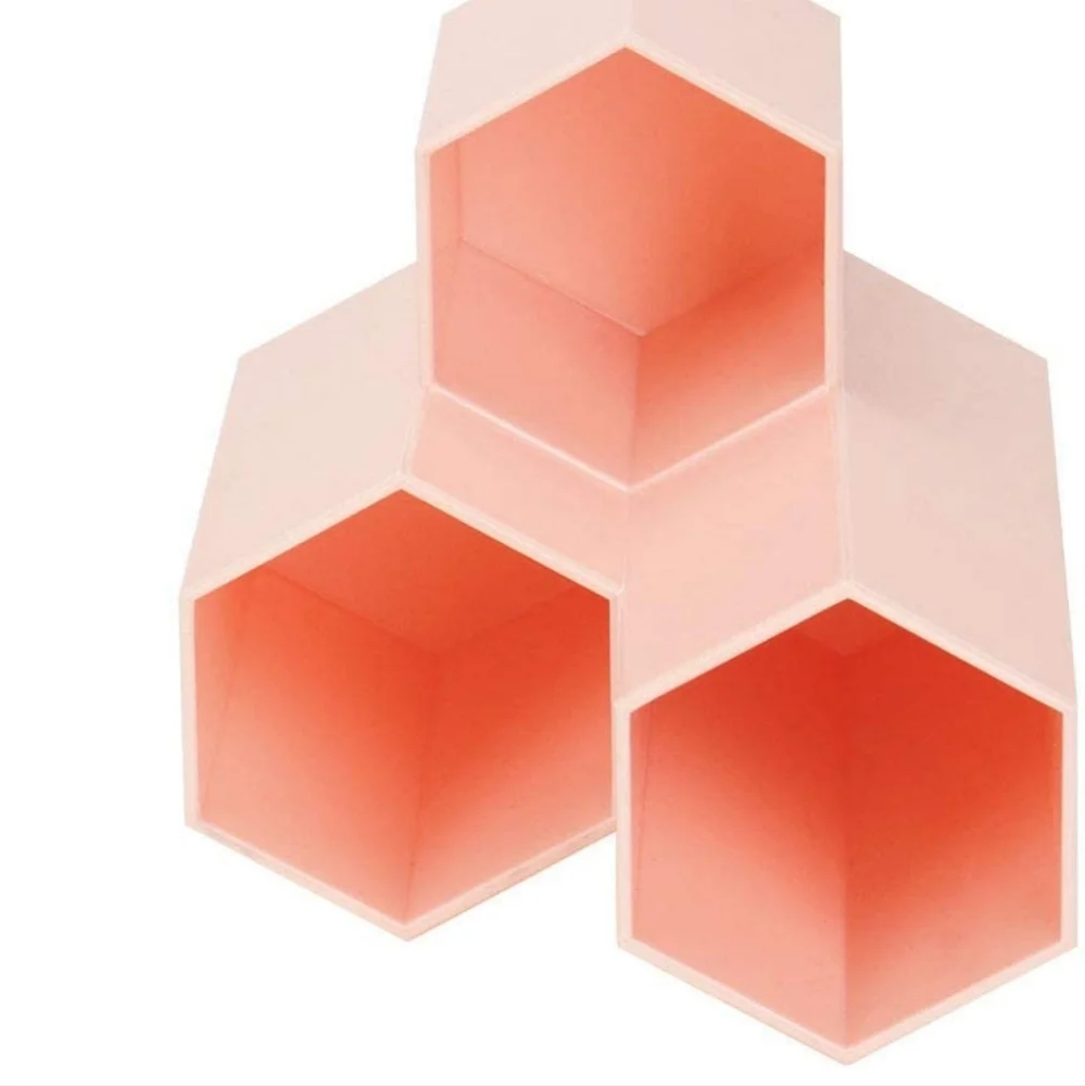 Weiai Makeup Brush Holder Organizer, 3 Slots Peach Pink Cosmetic Brushes Storage