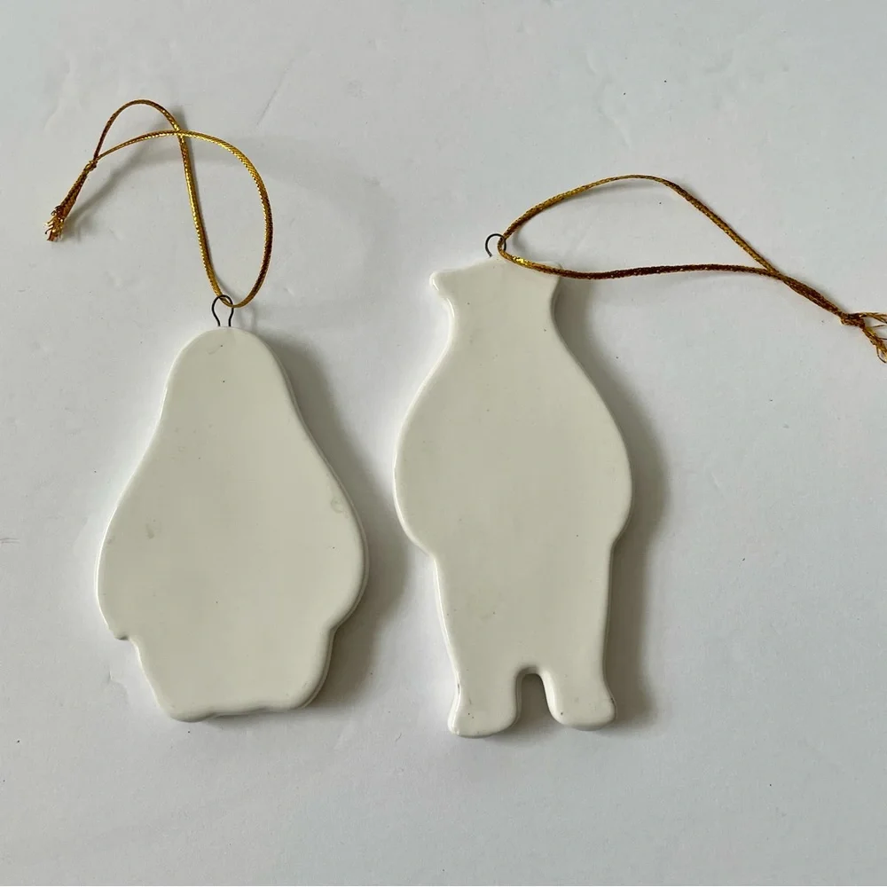 Target Porcelain Penguin & Polar Bear Lot of 2 Ornaments