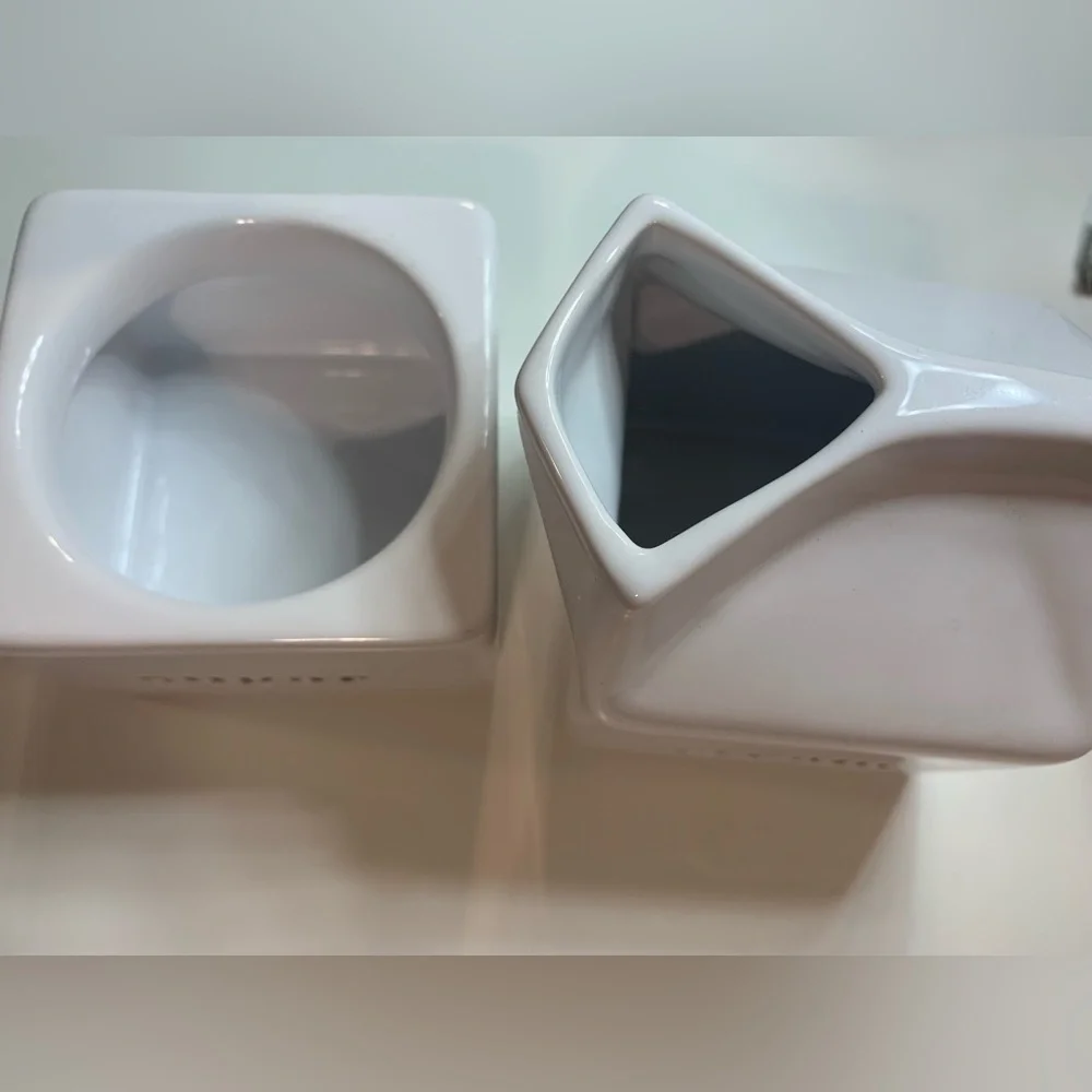 Crate & Barrel Milk Carton Sugar Bowl & Creamer set Carton Shape.