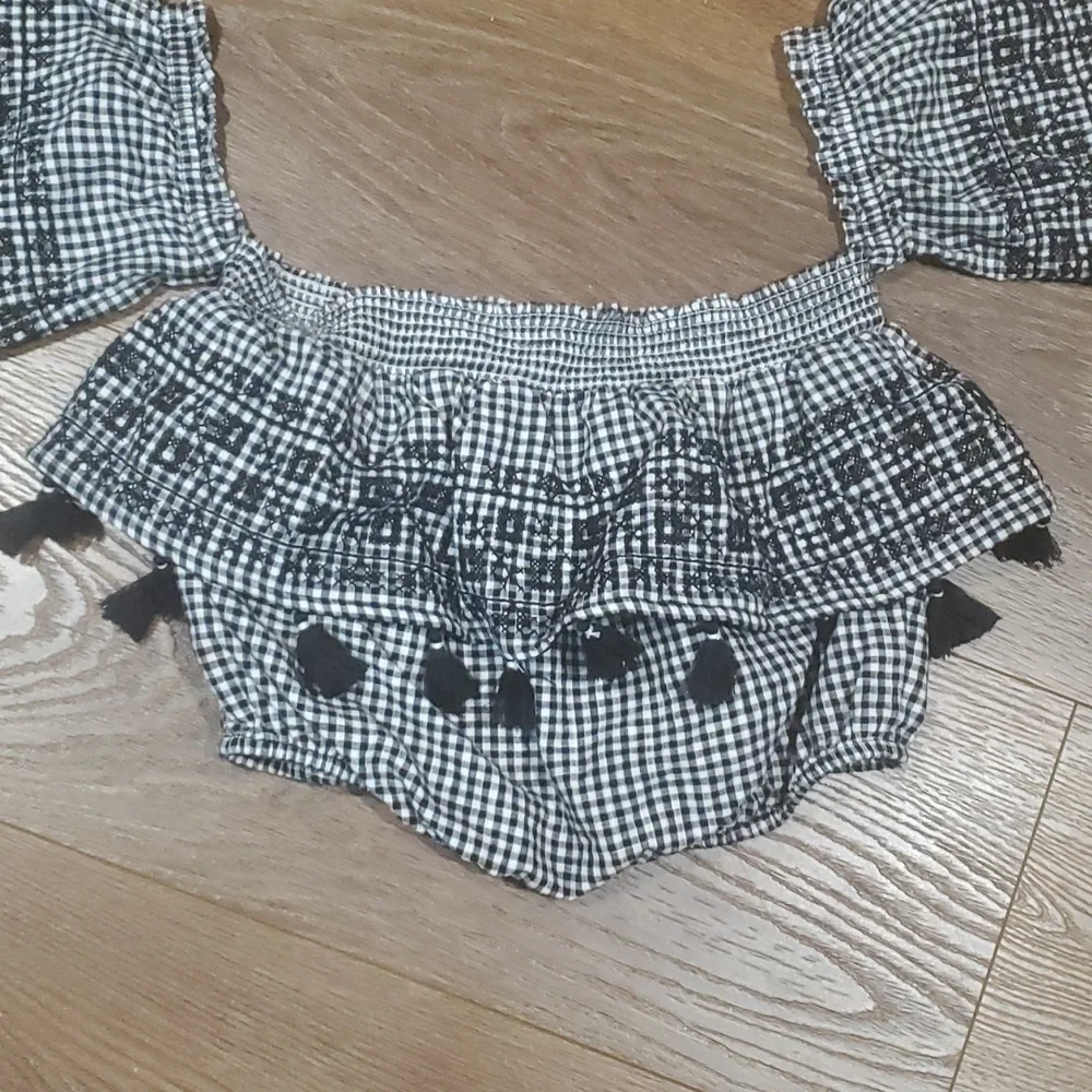 AMERICAN EAGLE crop gingham top. #4958