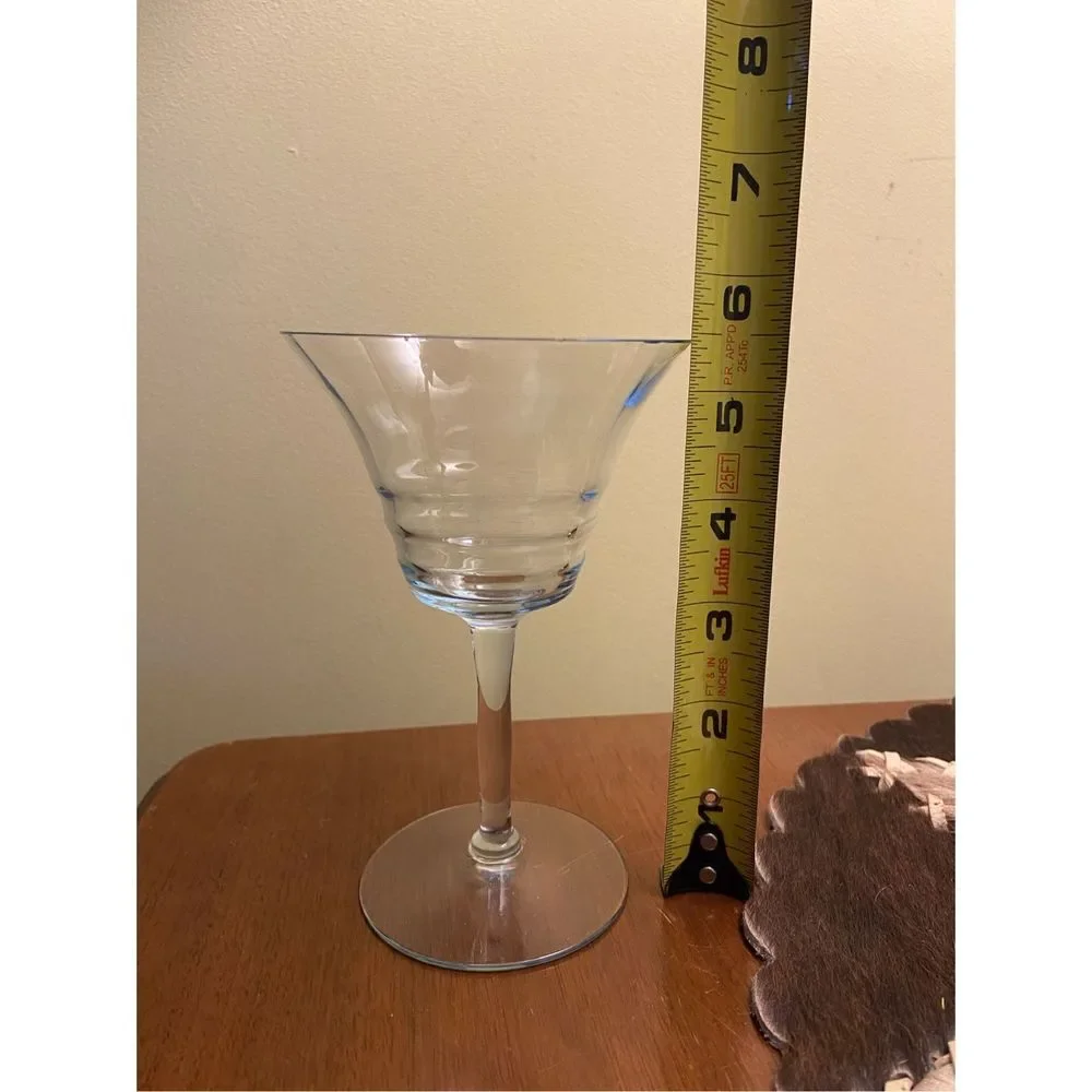 11 Blue tiered vintage cocktail glasses set of 11 A26