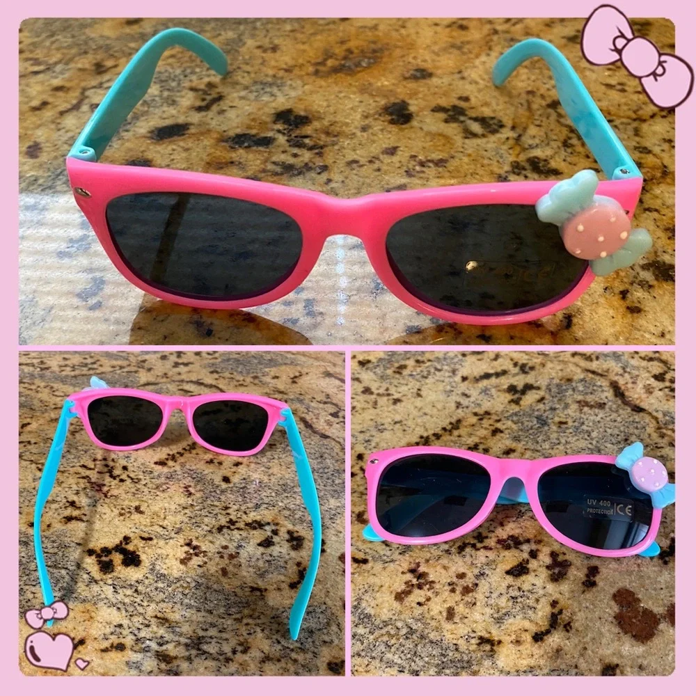Girls candy pink and seafoam green sunglasses