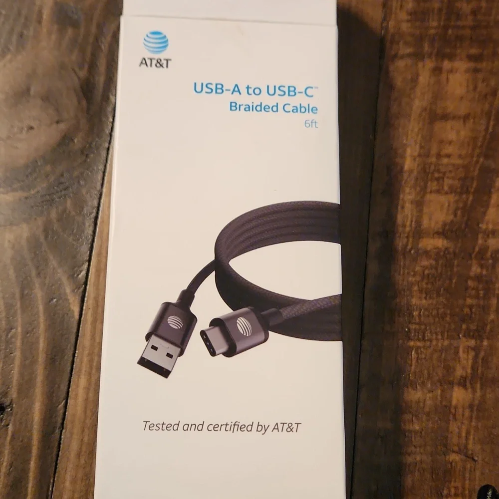 AT&T USB-A to USB-C 6Ft Heavy-duty Braided Cable