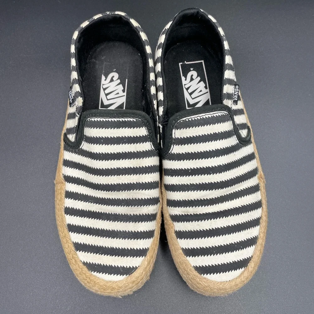 Woman’s Vans black&White striped 5.5 size Espadrilles shoes