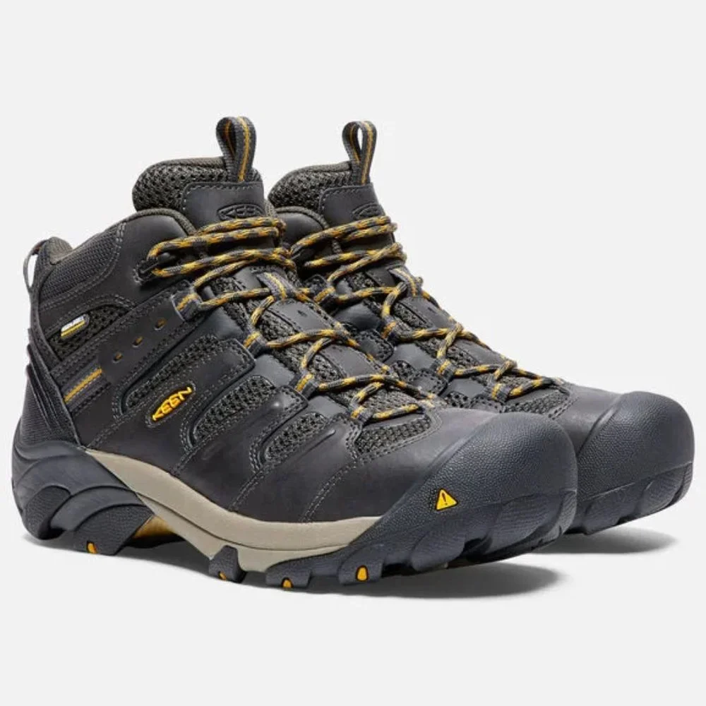 Keen Utility Lansing Mid Steel Toe Waterproof Raven Tawny Olive 1018079D Work