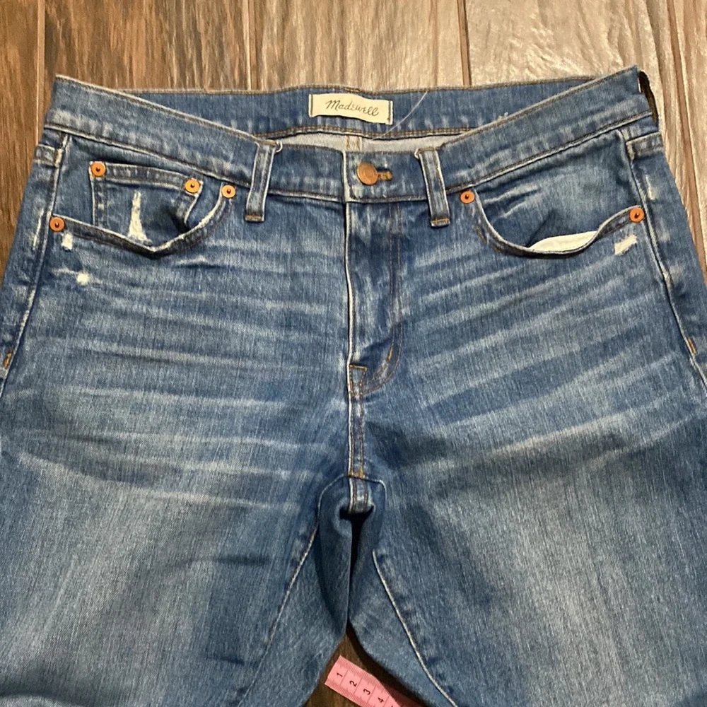 COPY - Madewell light medium wash slim boy jean unfinished hem