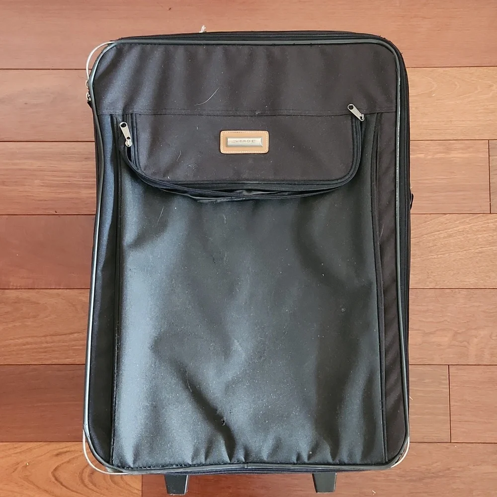 Verdi Black/brown large-sized nonexpandable suitcase. One size.