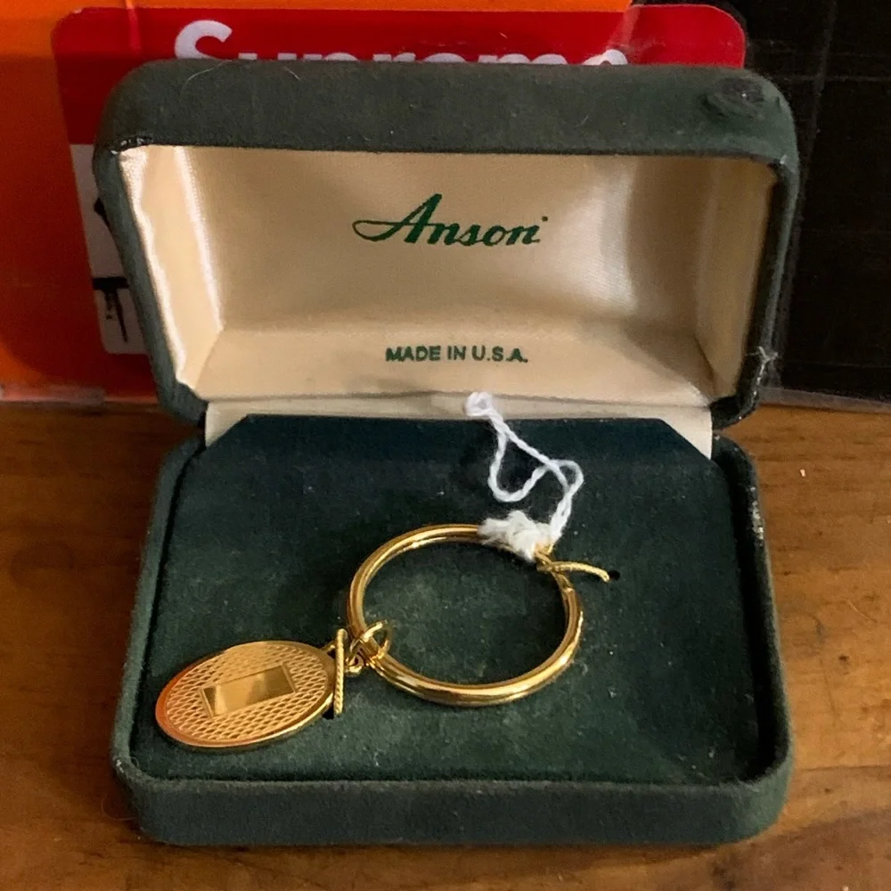 ANSON-gold plated engrave-able key ring