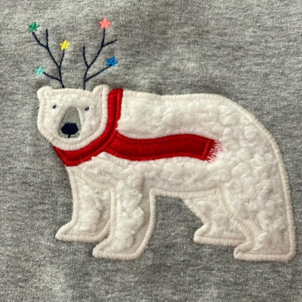 Baby Gap Gray Polar Bear One-Piece Christmas Holiday Warm Outfit 3-6 Months