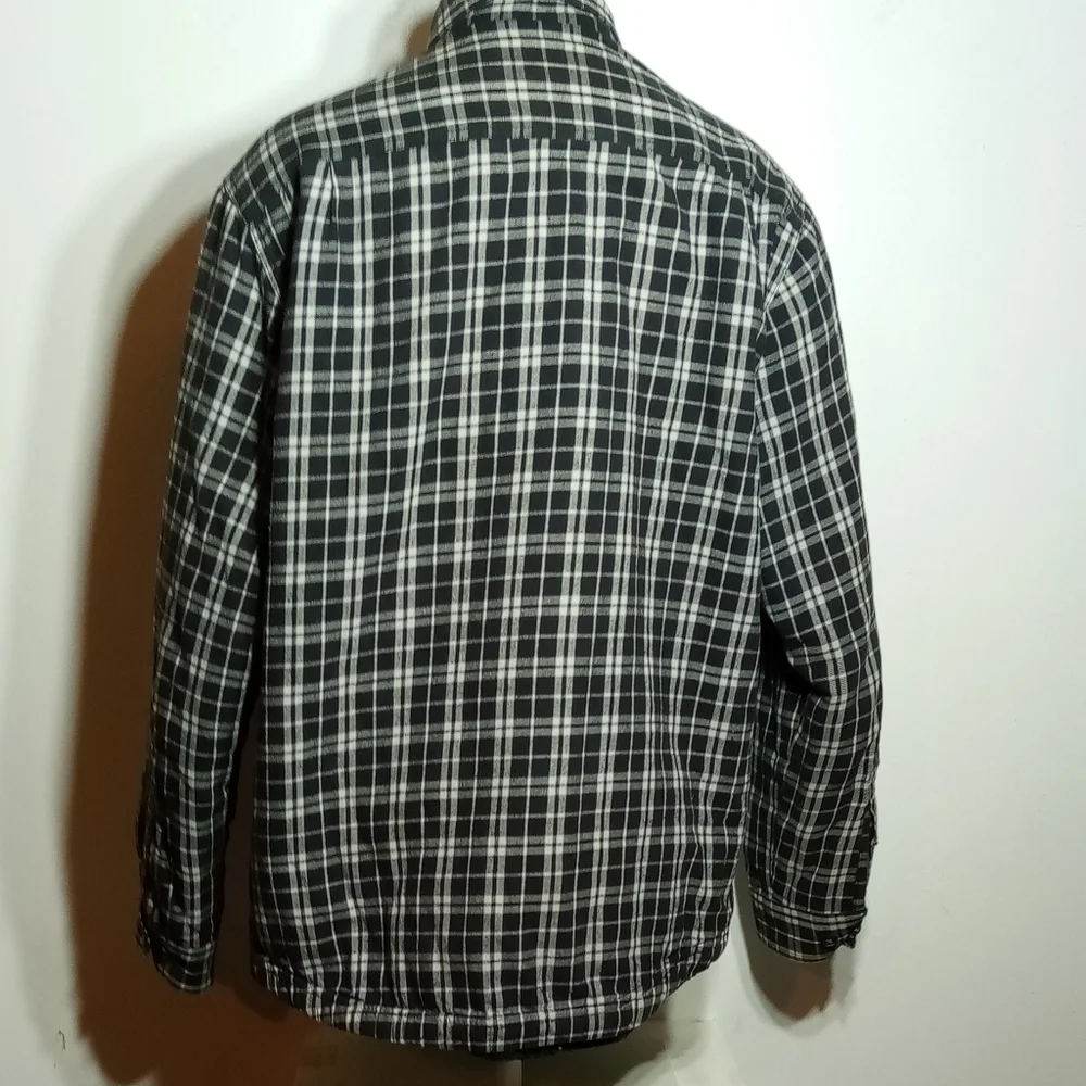 Club Room Men's Black White Shirt Jacket size LG