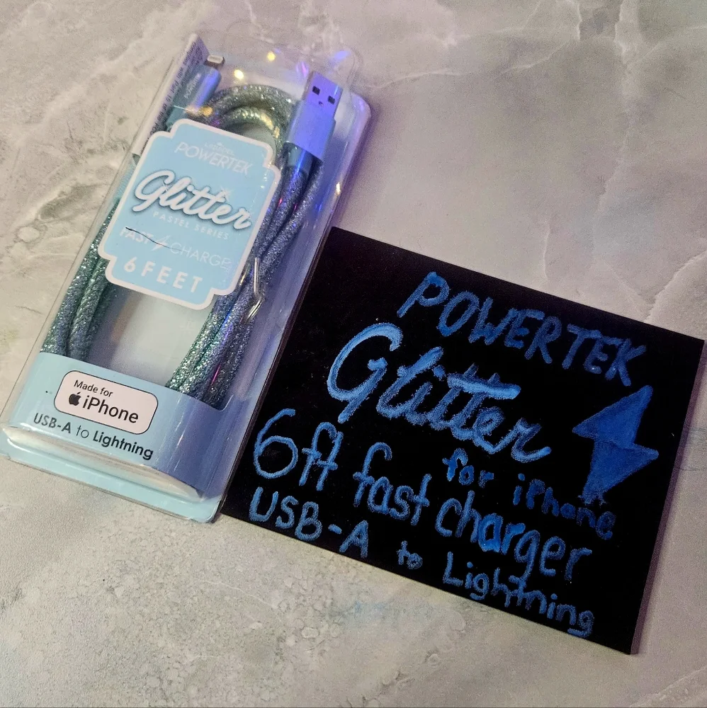 Liquipel Powertek: 6ft Charging Cord, Blue, USB-A to Lightning FOR iPHONE