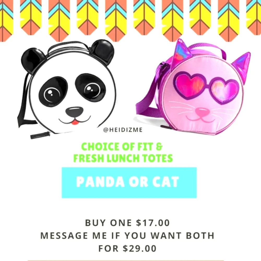 Choice of Fit & Fresh Camilla Panda or Love Cat Lunch Bags