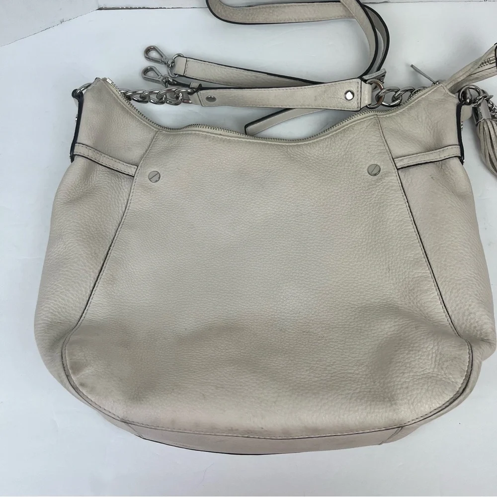 Micheal Kors cream leather shoulder bag w/crossbody strap