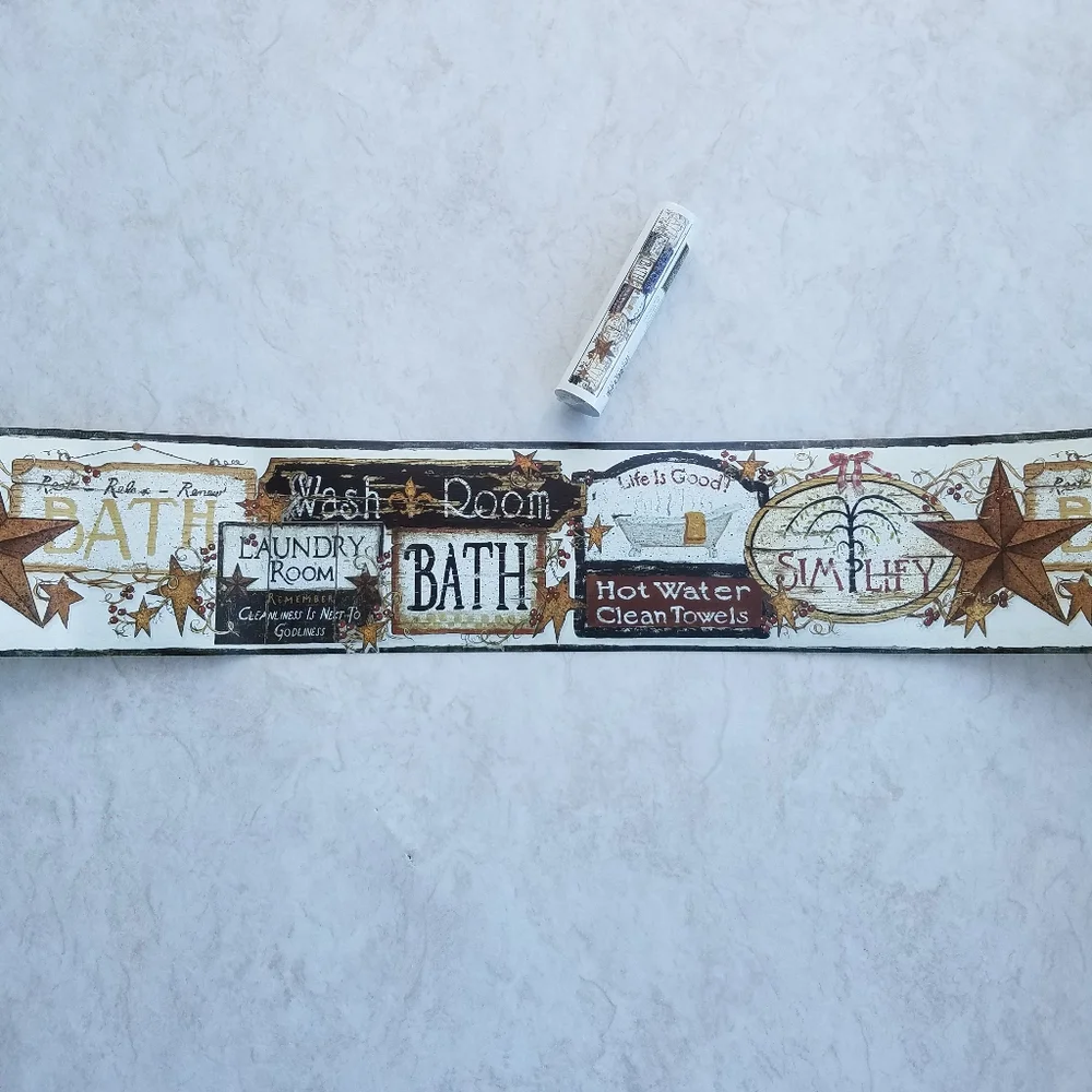 Wallpaper Border Country Bath Laundry