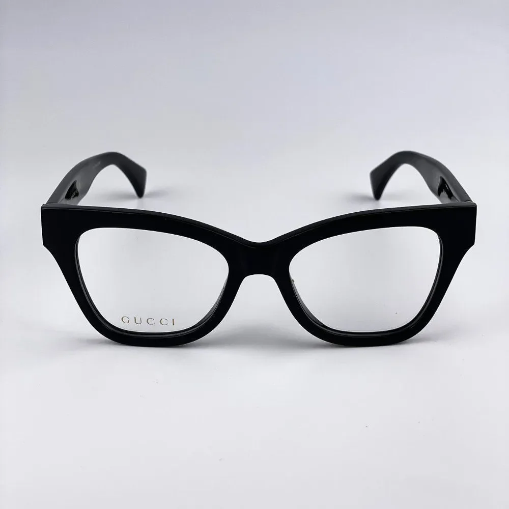 Gucci GG1133O 003 Eyeglasses Shiny Black Cat Eye Women LOGO