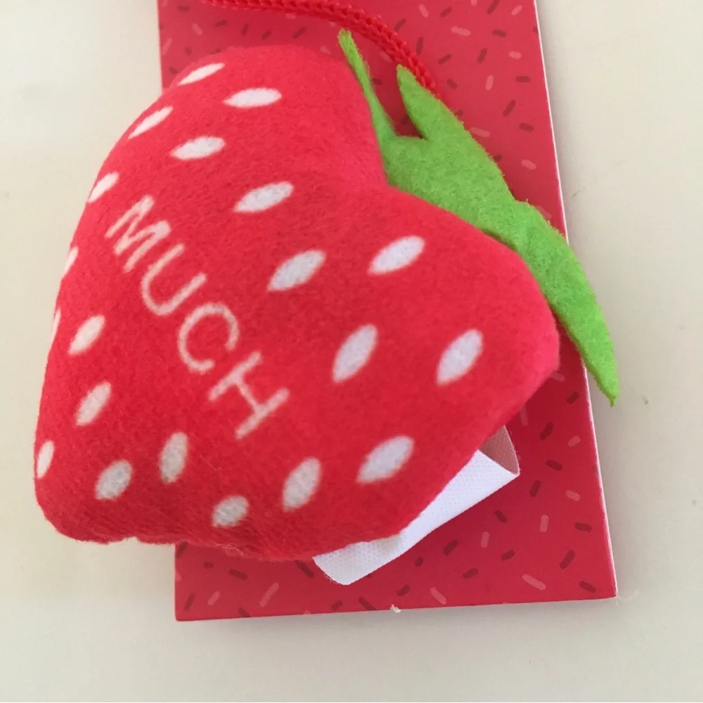 NEW Cat Toys Strawberry Hearts I Love U. Berry Much | FuzzYard