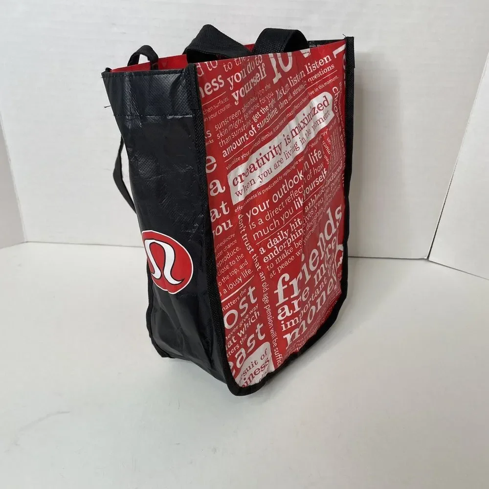 Lululemon Tote Bag, Red/black, Small, ~11”x9”x4”, Reusable Shopping Bag
