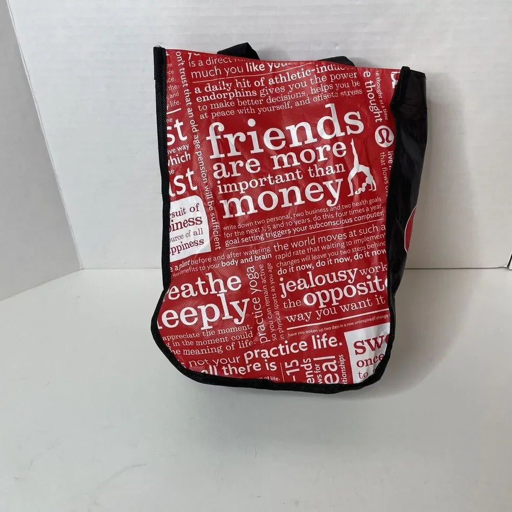 Lululemon Tote Bag, Red/black, Small, ~11”x9”x4”, Reusable Shopping Bag