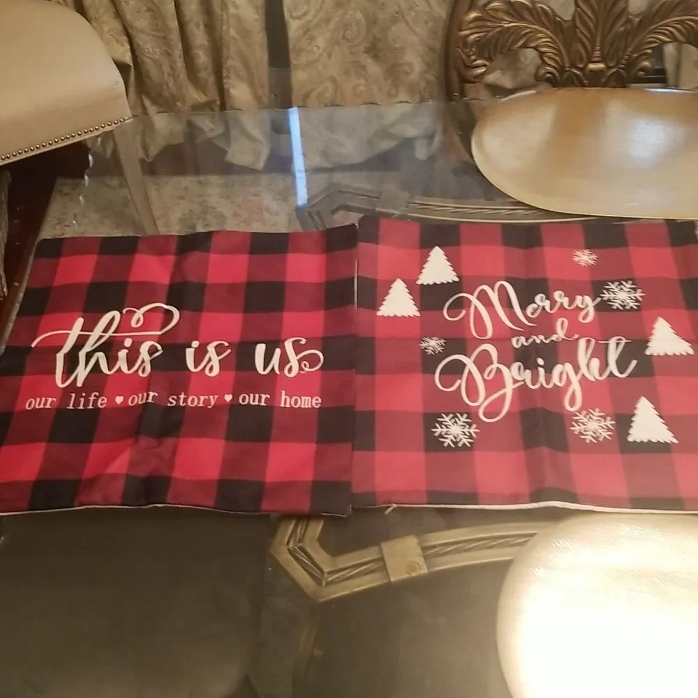 Buffalo Plaid Christmas Pillow Covers Set of 2 