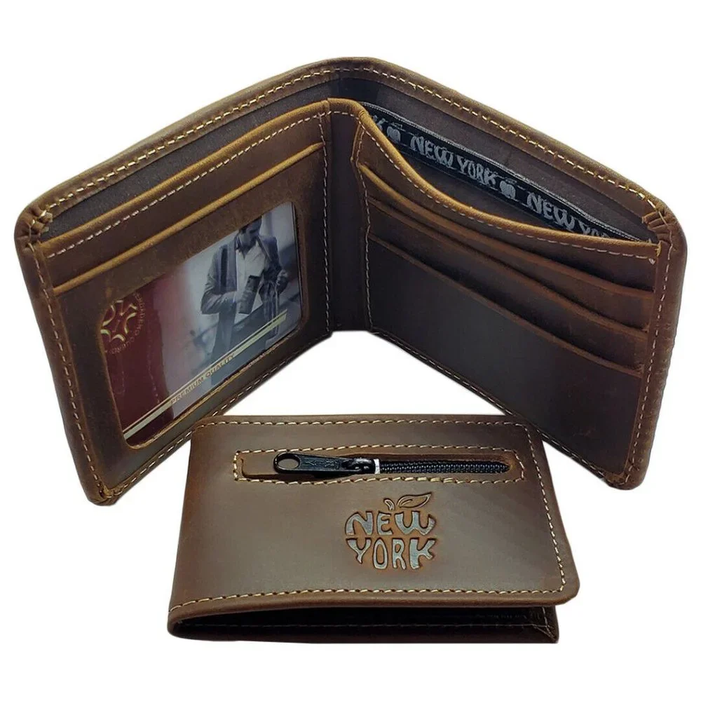 NEW YORK CITY USA MEN'S BROWN WALLET / CARD ID