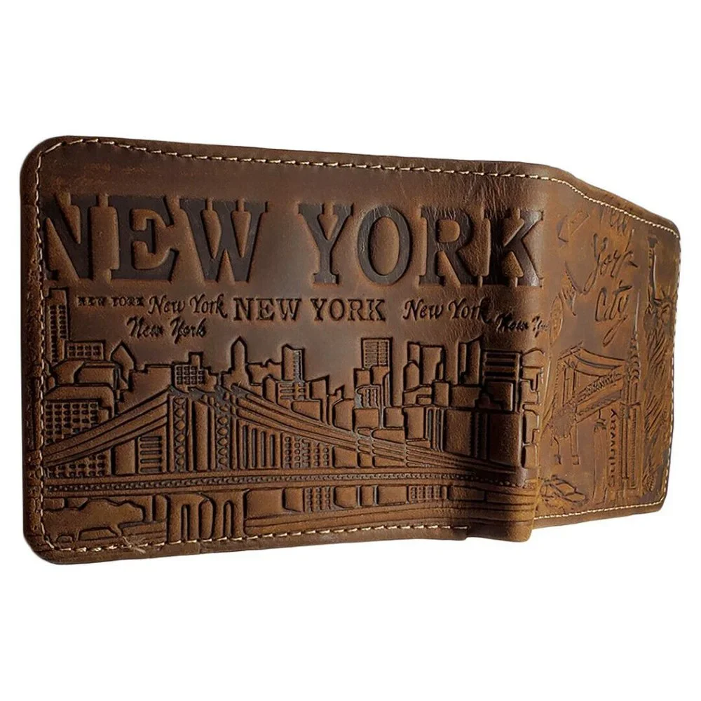 NEW YORK CITY USA MEN'S BROWN WALLET / CARD ID