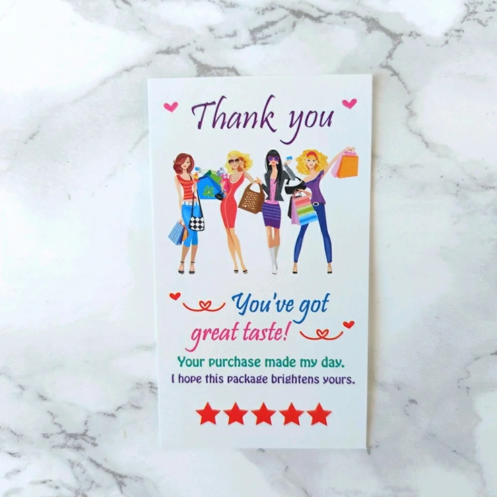 100 Thank You Cards insert business card