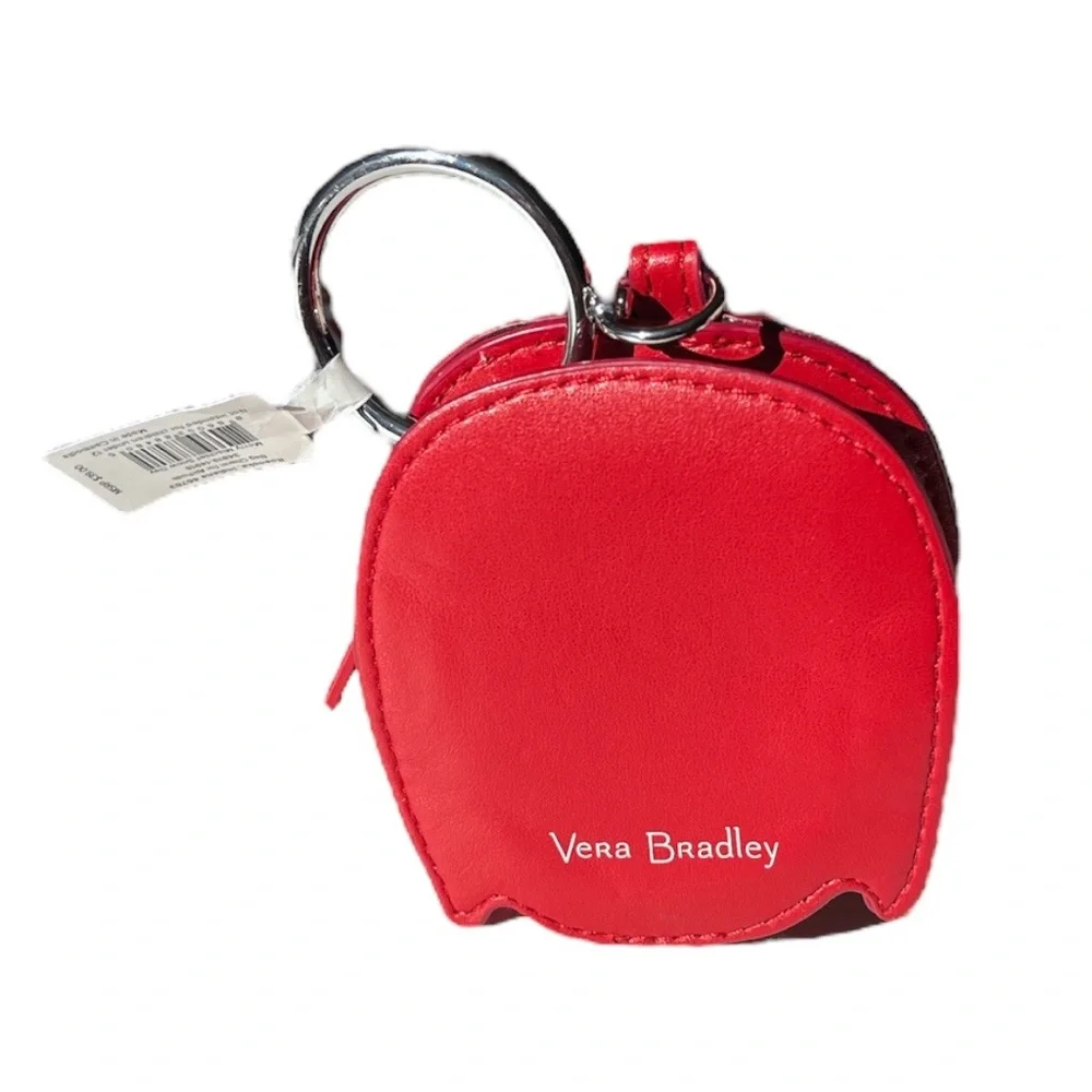 Vera Bradley Merry Mischief Snow Day AirPod Bag Charm Coin Purse Beaver Red