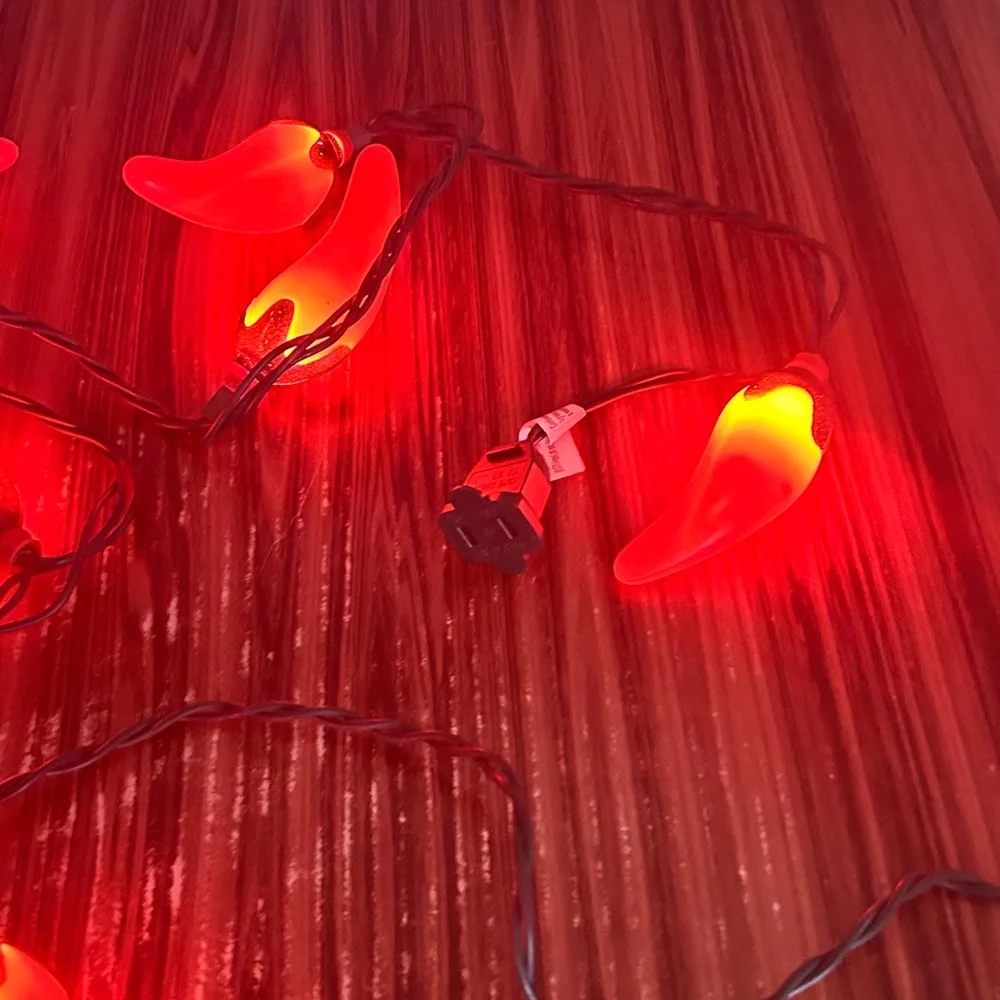 Red Chili Peppers String 10 Lights 95”inch String Decor Party Indoor Or Outdoor