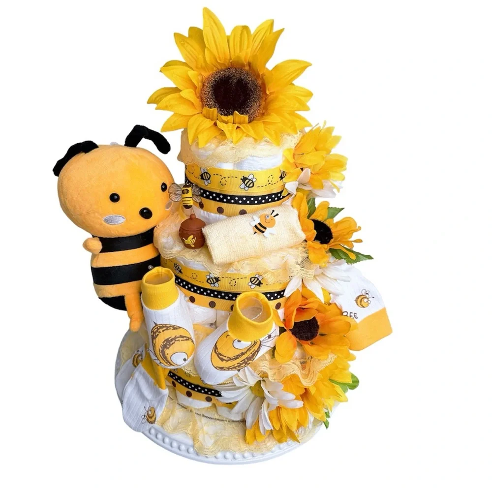 Bee Diaper Cake, Bee Baby Shower Gift