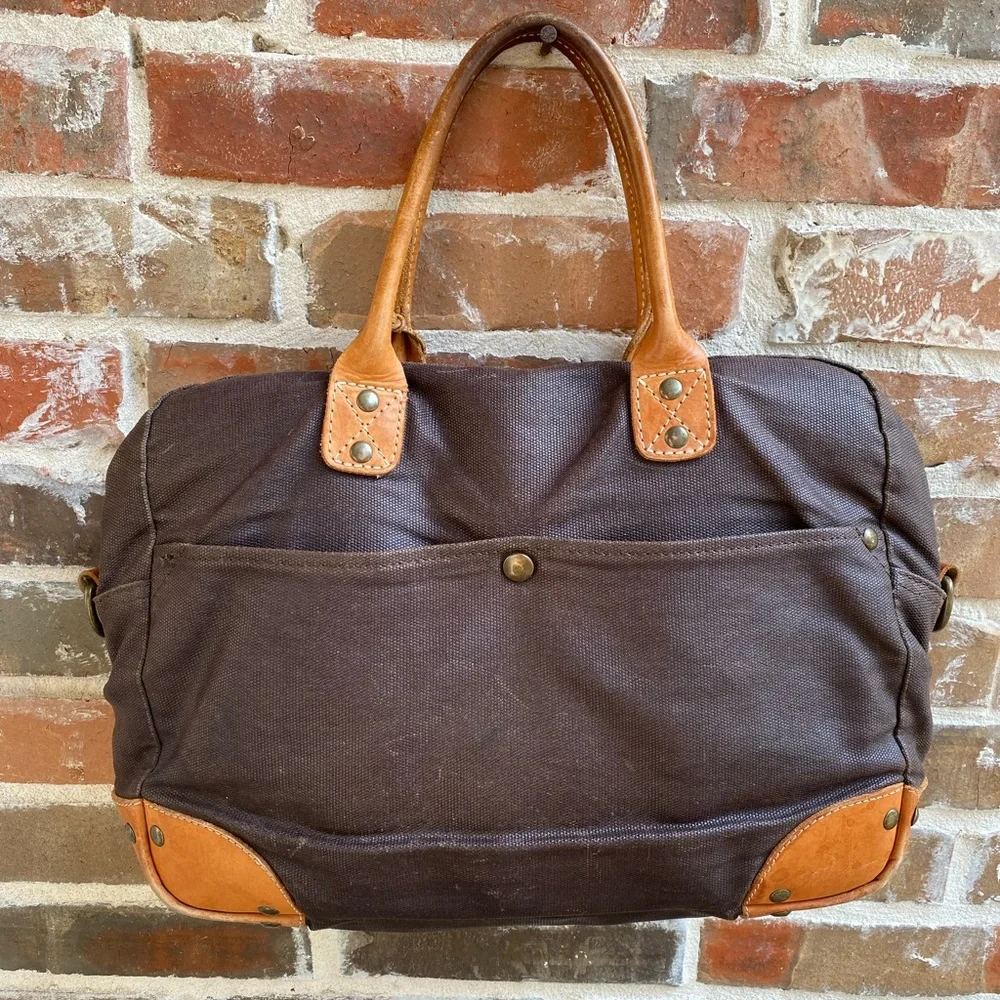 WILL LEATHER GOODS Canvas & Leather Overnighter/Briefcase/Laptop Bag