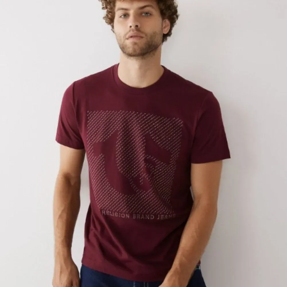 TRUE RELIGION Crystal Studded Logo Tee