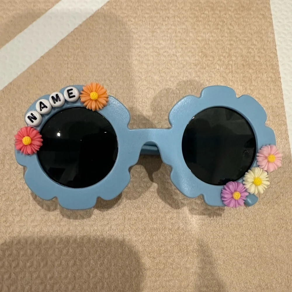 Custom Kids Round Flower Sunglasses