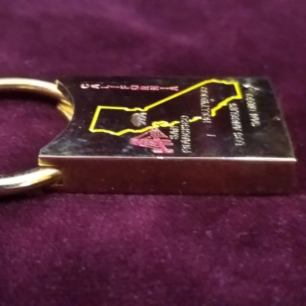 Vintage, brass, gold plated, keychain, california plated brass new