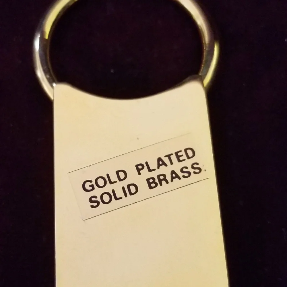 Vintage, brass, gold plated, keychain, california brass 90 gold