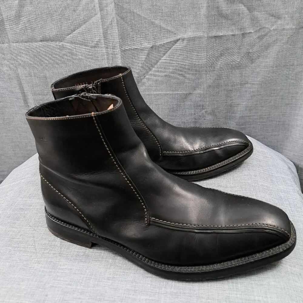 %Hugo Boss Black Leather Chelsea Chukka Ankle Boots Men's SZ 8 / D9