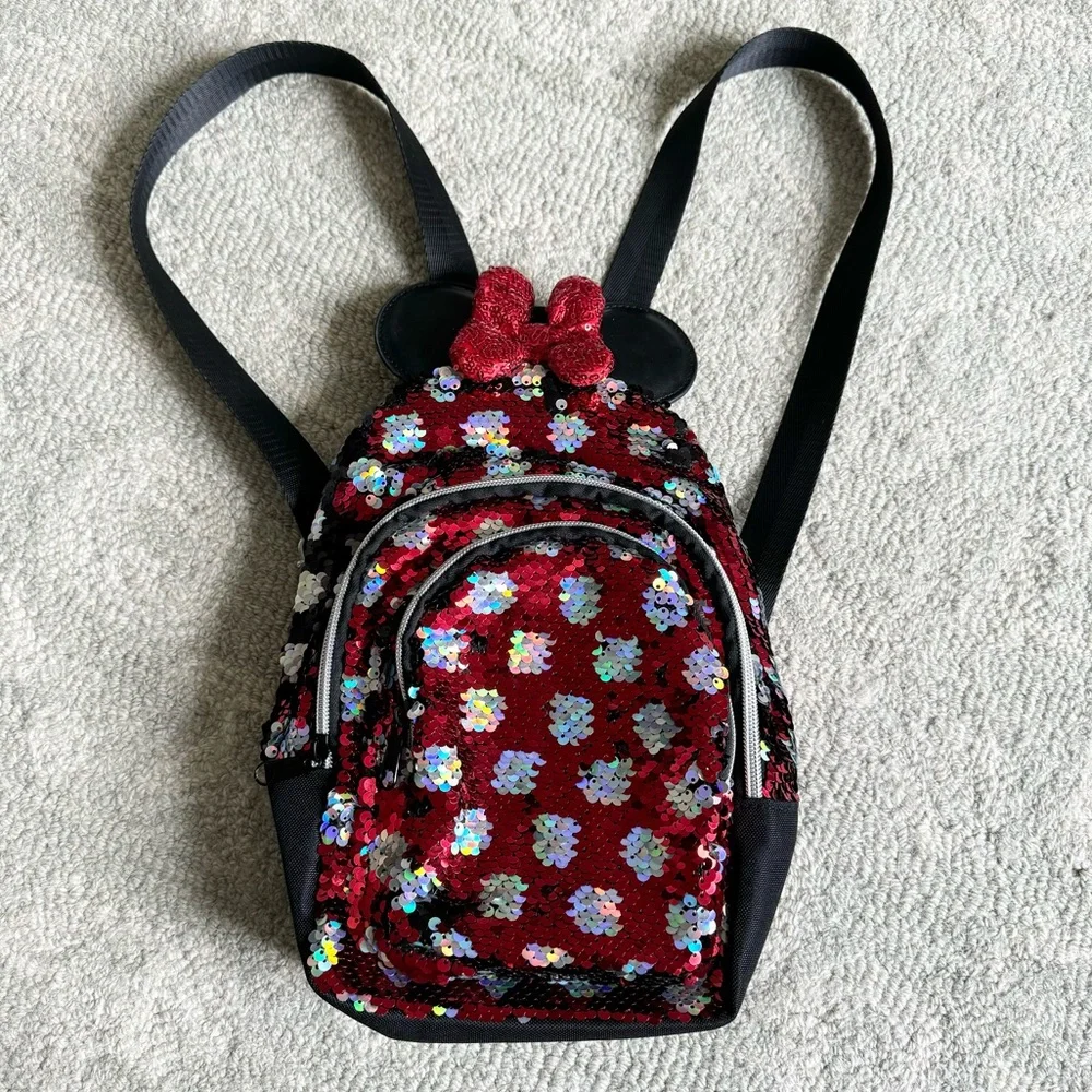 Disney Parks Minnie Mouse Reversible Sequined Mini Backpack