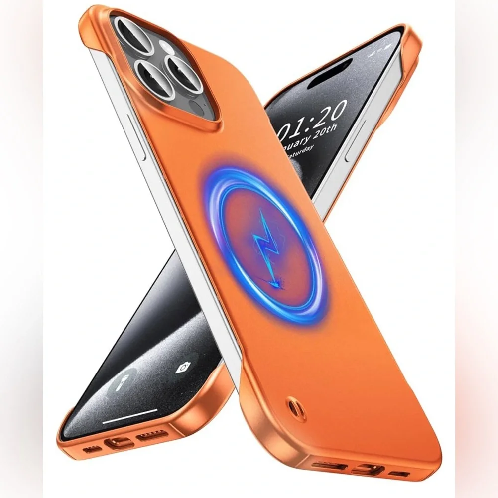 Magnetic Ultra Thin Frosted Designed for iPhone 15 Pro Max Frameless Case 6.7