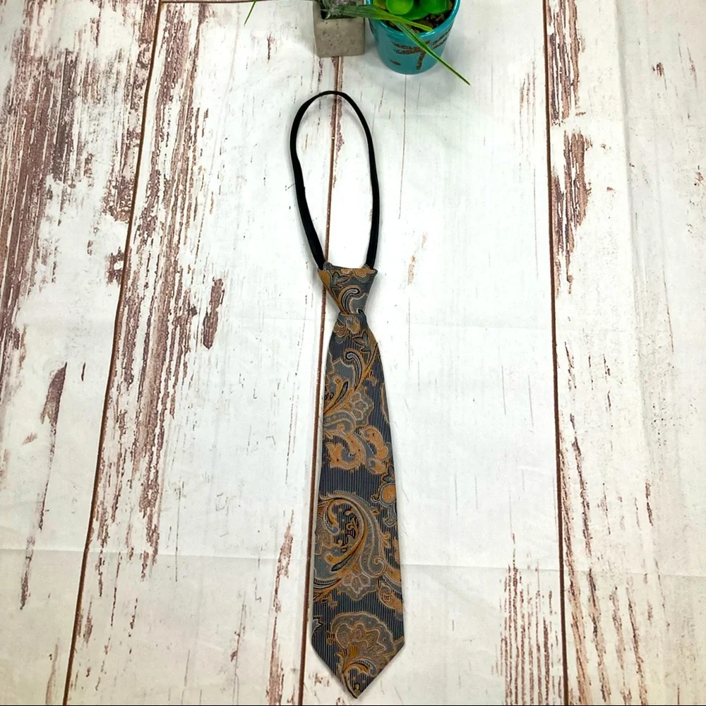 Sahara Club Tie ZipUp Gold & Black Sz 12 1/2 in