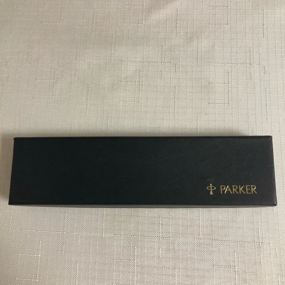 Vintage Parker Pen Pencil Set Stainless Steel Gold Trim Brass Refillable Classic