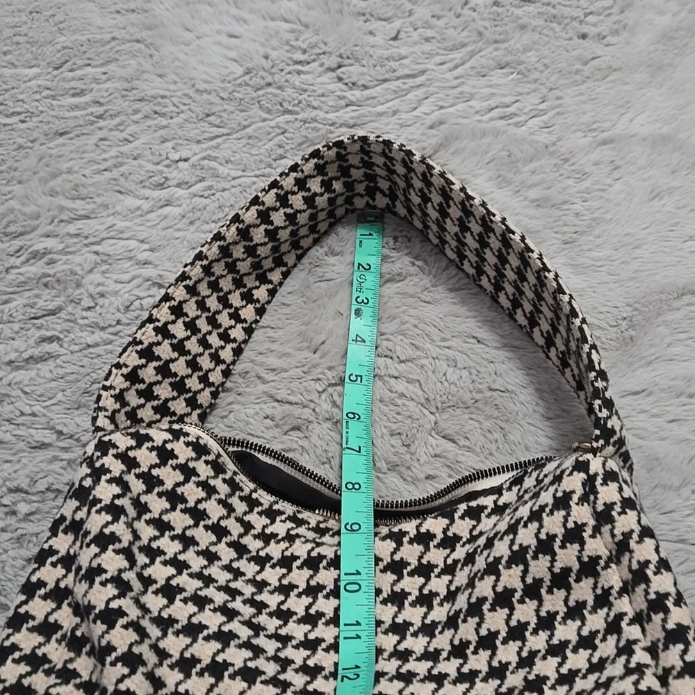 Houndstooth pattern hobo mini shoulder bag