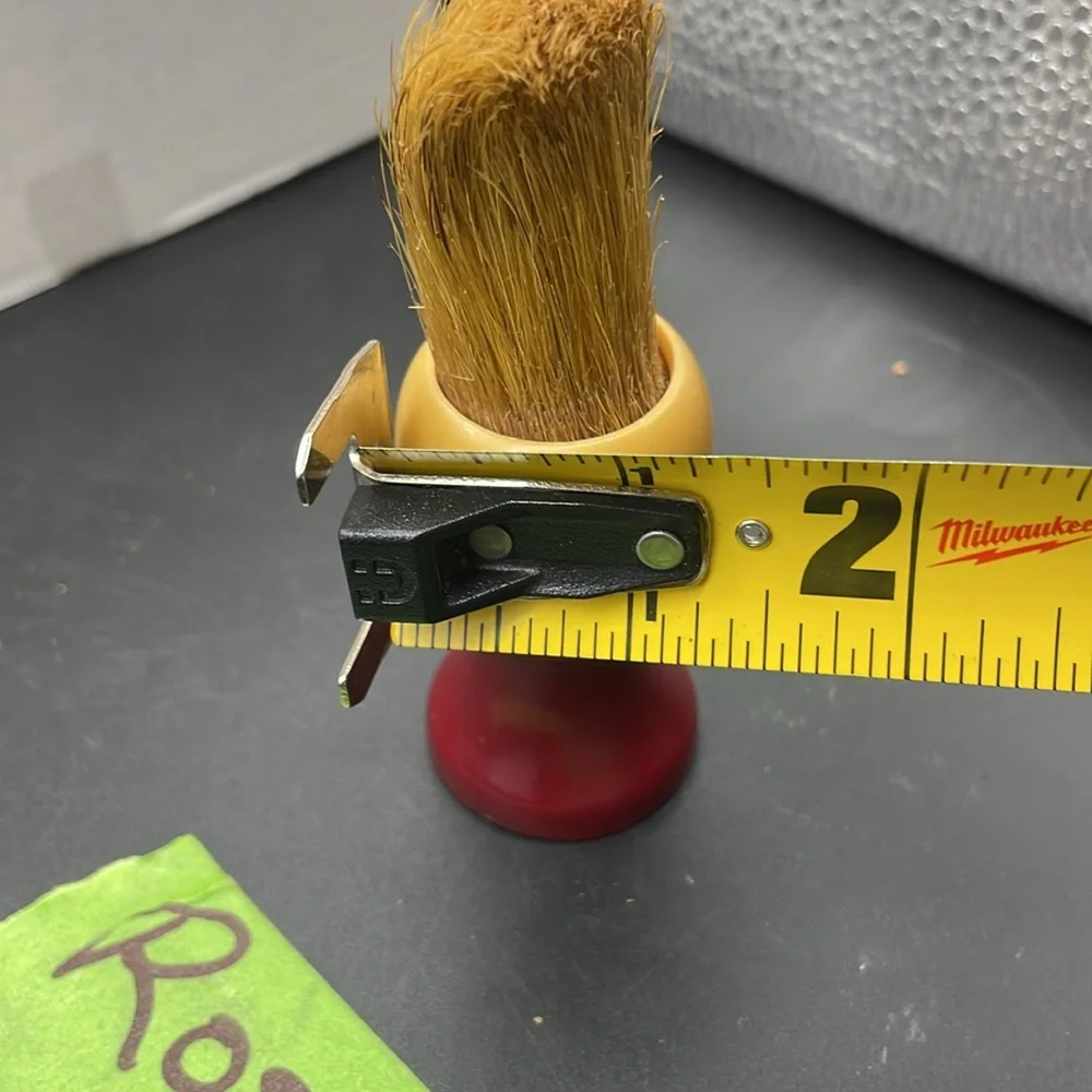 VINTAGE CELLULOID BARBER BRUSH with BADGER BRISTLES